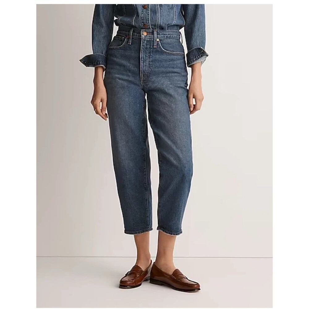 Madewell Balloon Jeans Sz 8 Cropped Festival Coastal Western Boho - Picture 1 of 6
